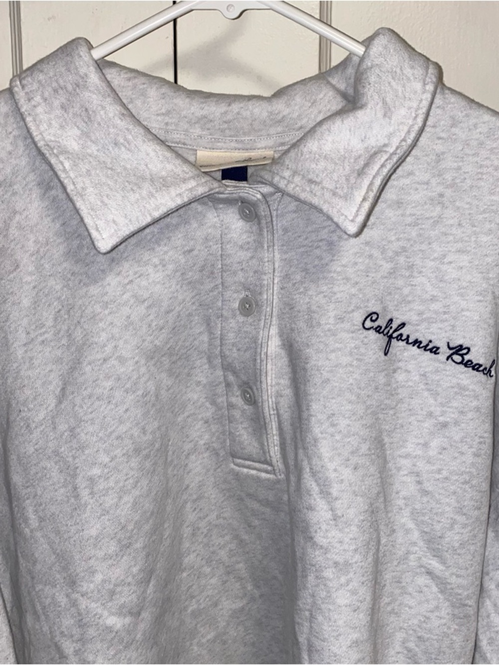 Universal Thread XXL Light Gray Leisure Studio Long Sleeve Fleece Polo Shirt - Picture 9 of 14